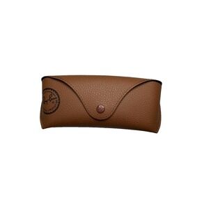 Ray Ban Sunglasses Case Only Brown Faux leather Snap button closure